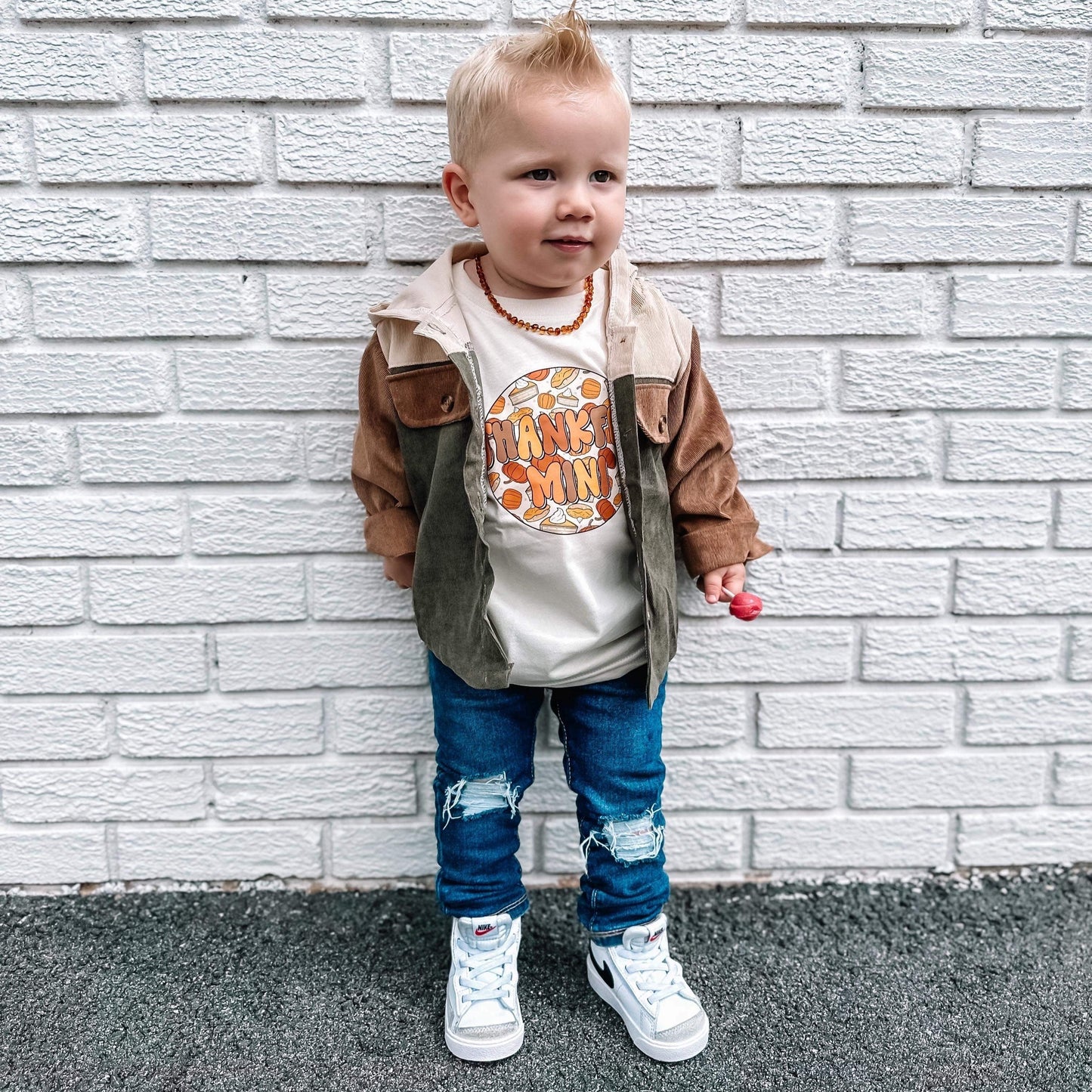 Thankful Mini | Ivory Graphic T-shirt