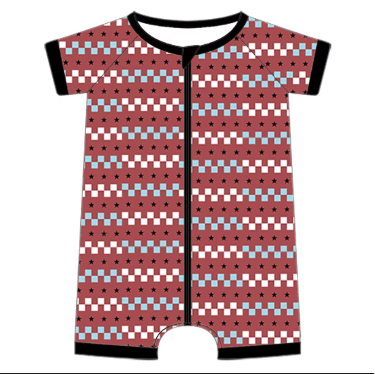 PREORDER Stars & Stripes | Bamboo Zip Romper