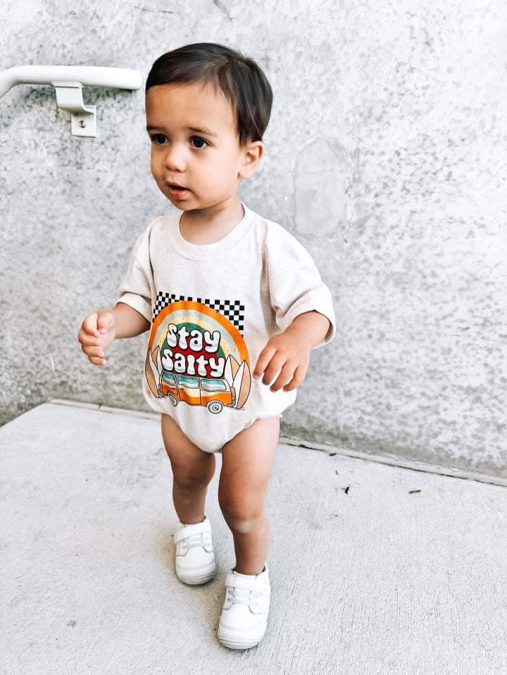 Salty Babe | Rolled Sleeve Bubble Romper