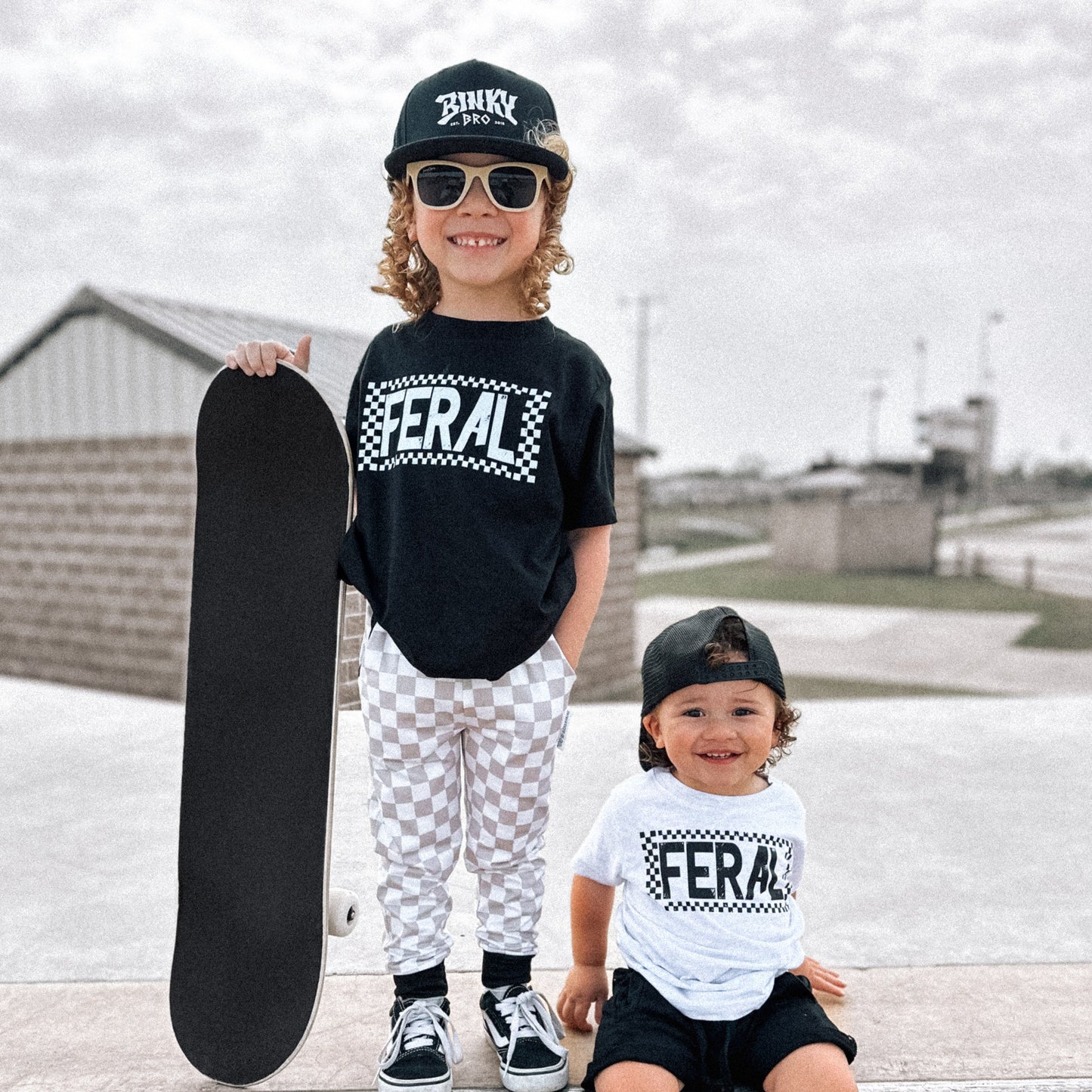 Feral Checker | Graphic T-Shirt 2 Color Options
