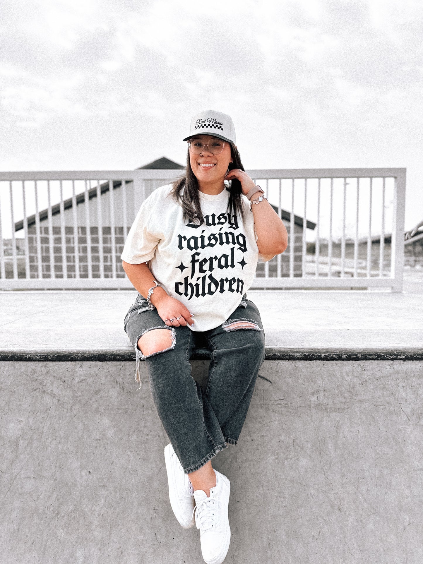 Busy Raising Feral Kids | Comfort Color Tee- Ivory