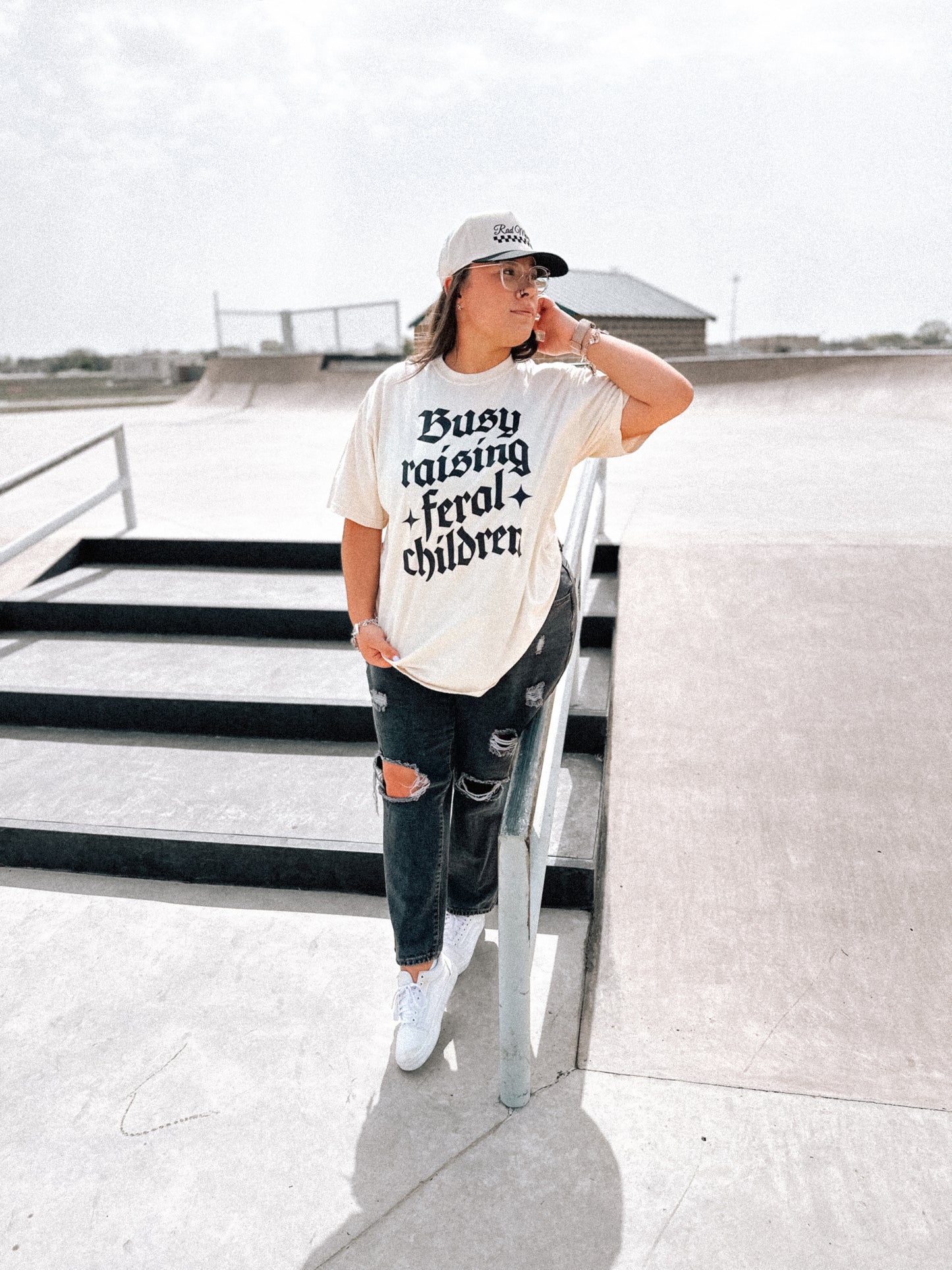 Busy Raising Feral Kids | Comfort Color Tee- Ivory