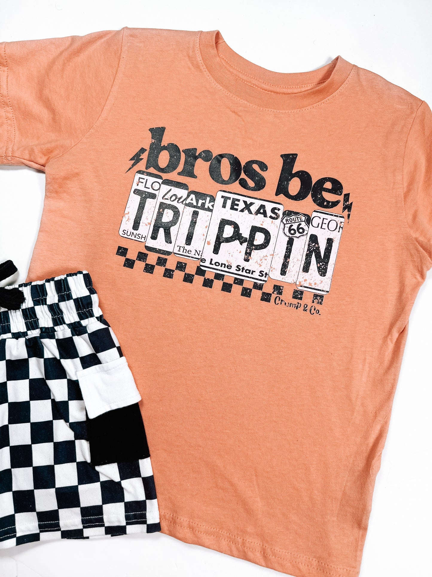 Bros Be Trippin' | Sunset Orange Graphic T-Shirt