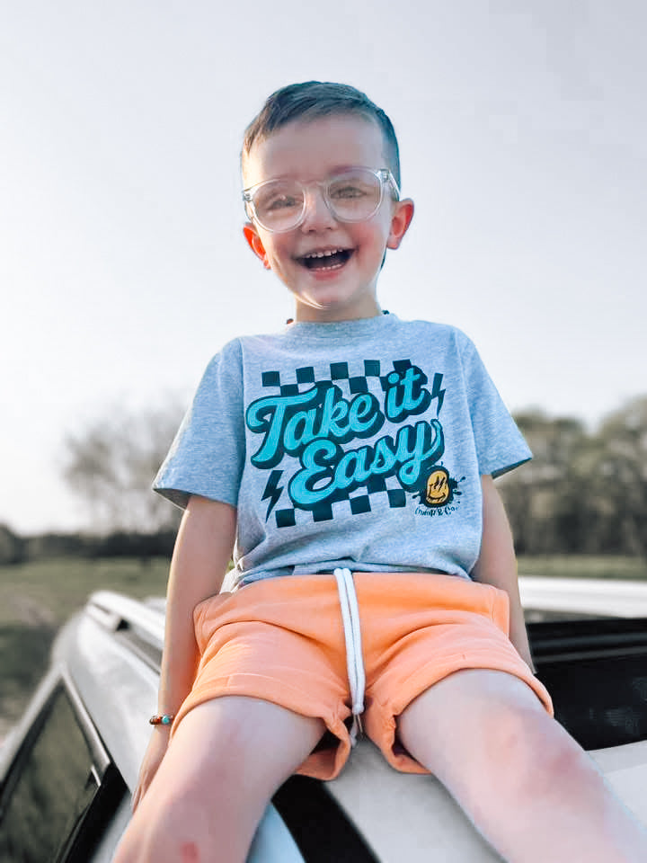 Take It Easy | Heather Grey Graphic T-Shirt