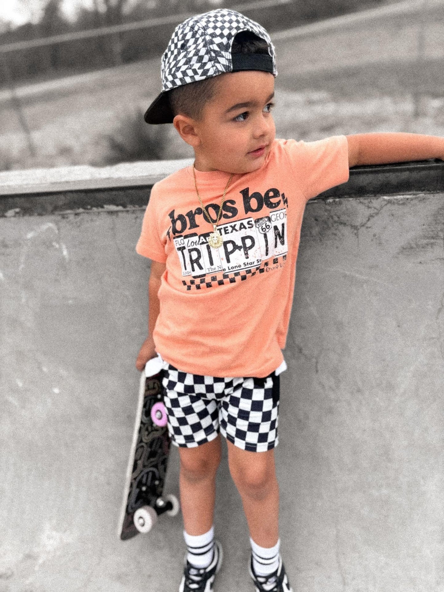 Bros Be Trippin' | Sunset Orange Graphic T-Shirt