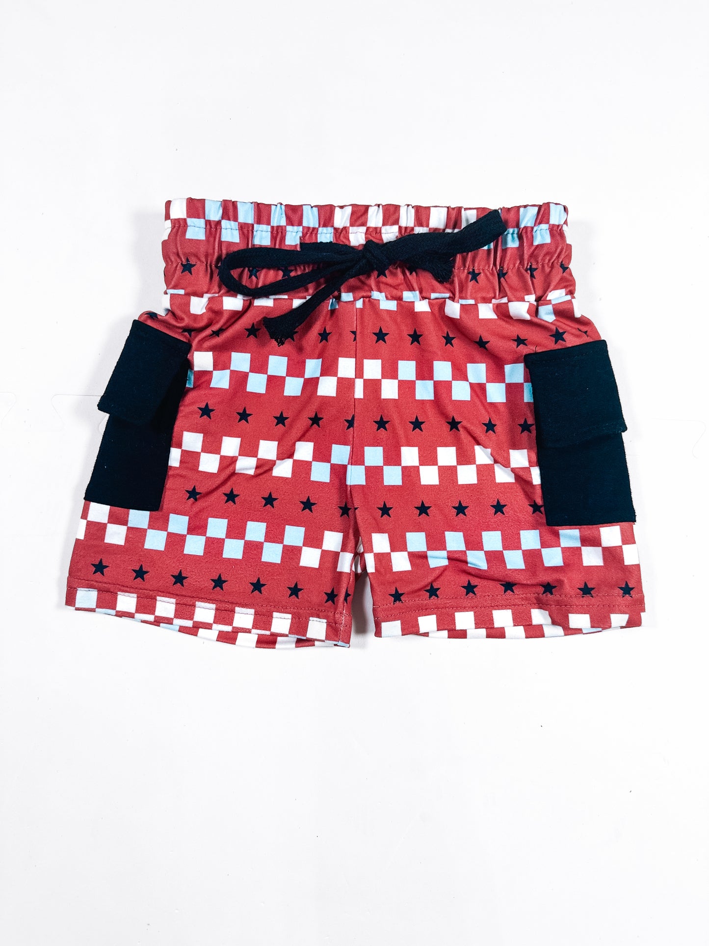 Stars and Check | Cargo Tie Shorts*
