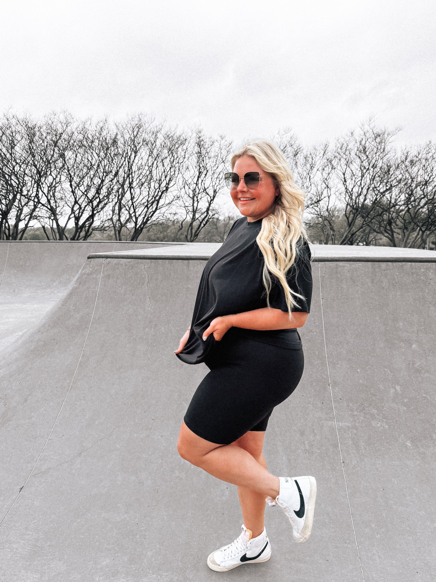 Oversized Top & Biker Shorts Set *