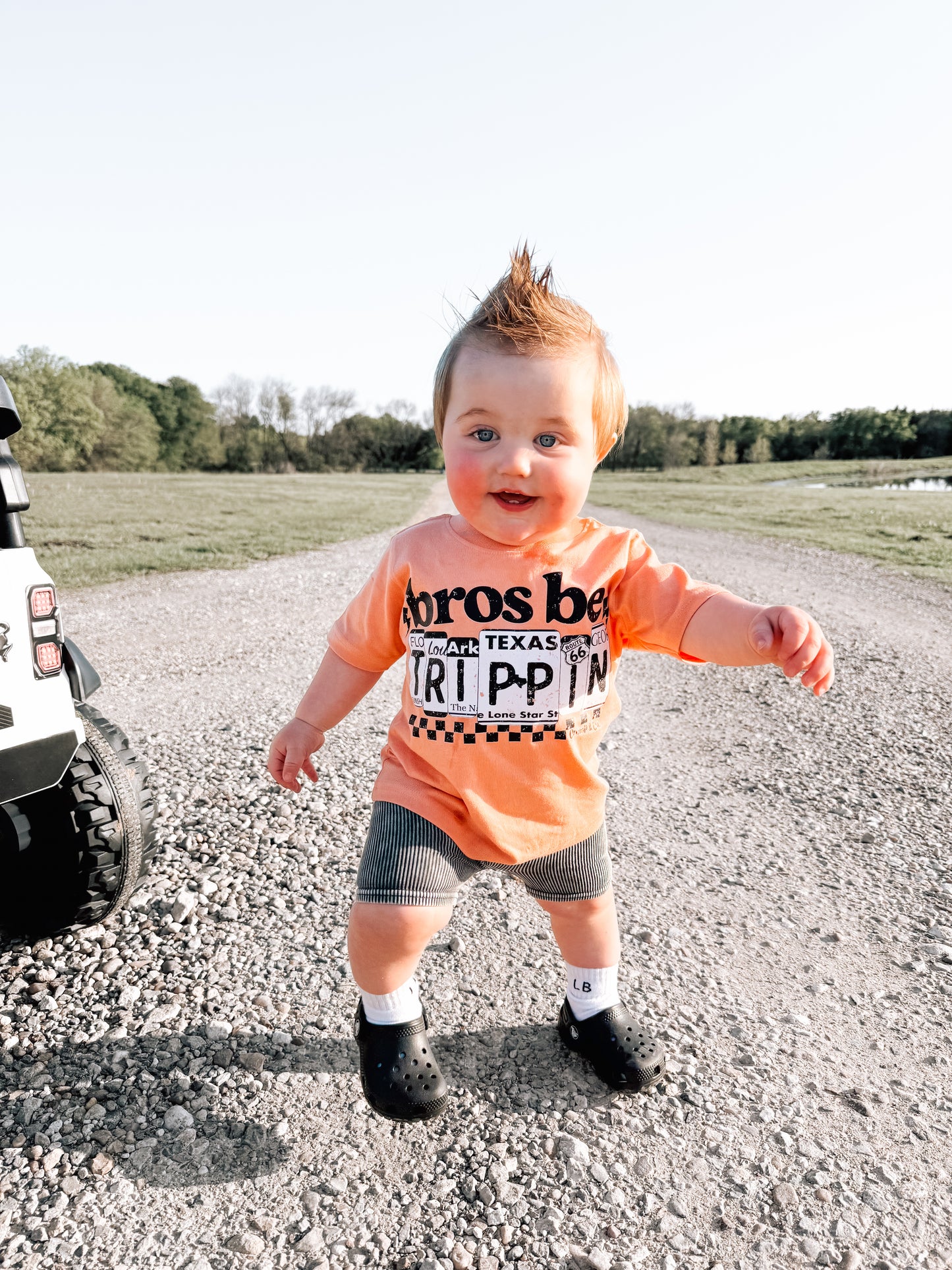 Bros Be Trippin' | Sunset Orange Graphic T-Shirt