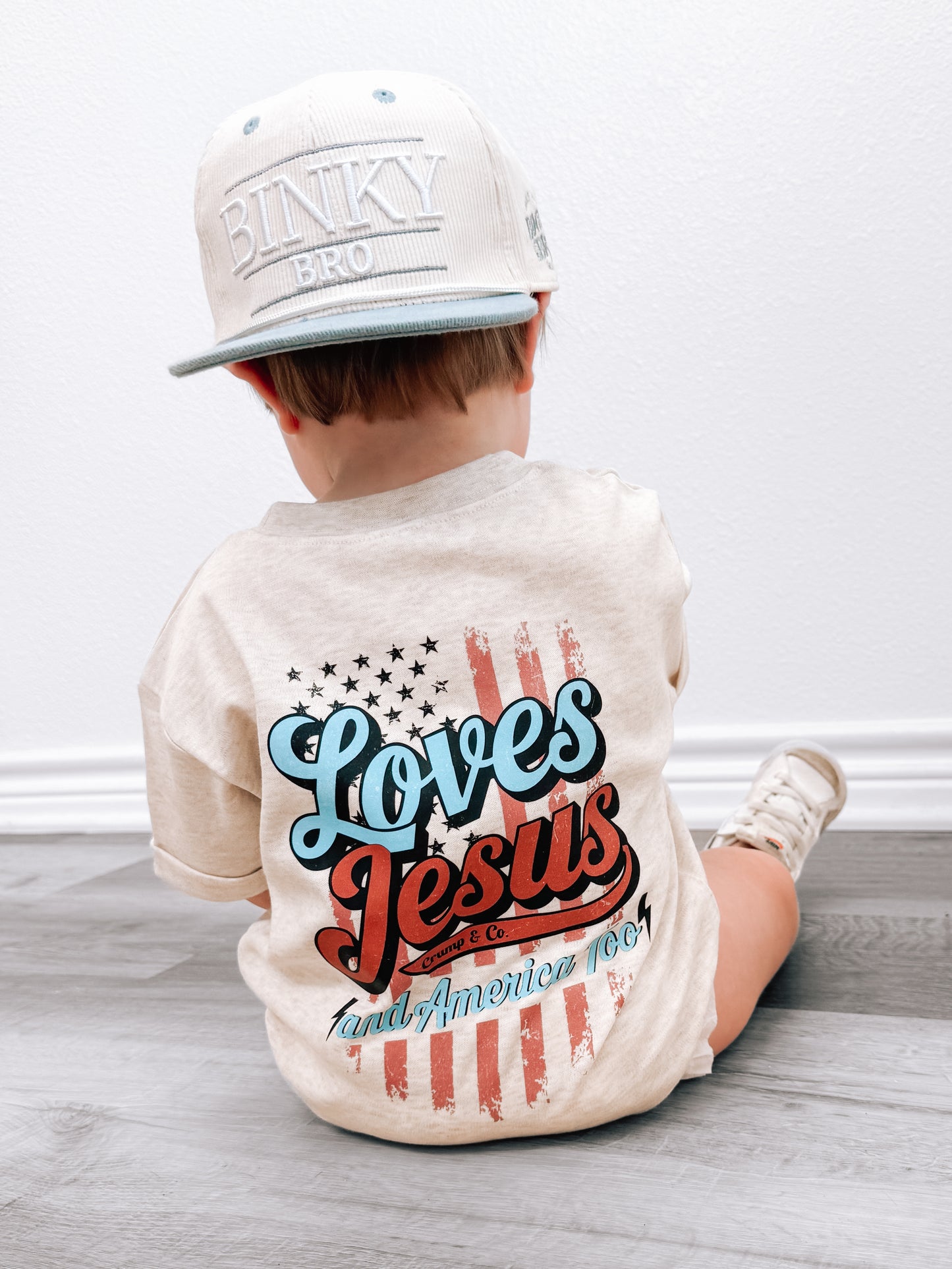 Loves Jesus | Ivory Rolled Sleeve Bubble Romper