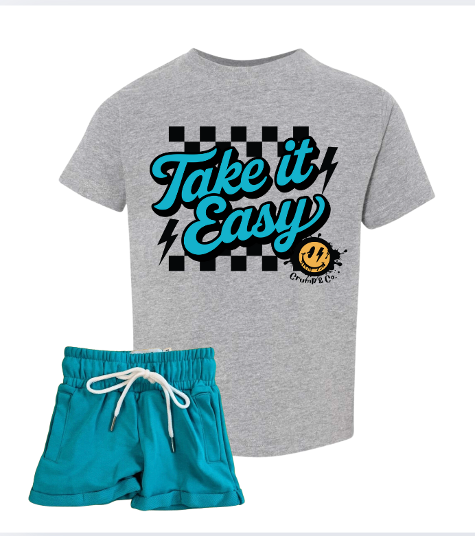 Take It Easy | Heather Grey Graphic T-Shirt