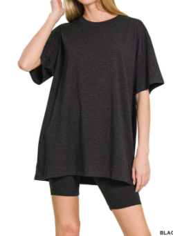 Oversized Top & Biker Shorts Set *