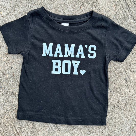 Mama's Boy | Black Graphic T-Shirt
