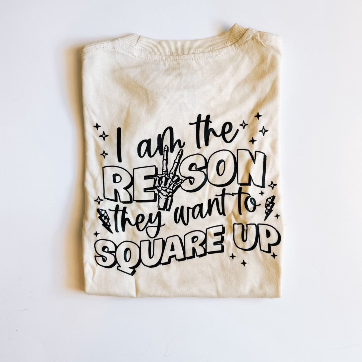 Square Up | Oatmeal Graphic T-shirt