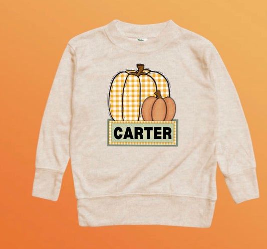 Personal Pumpkin | Long Sleeve Pullover- Oatmeal