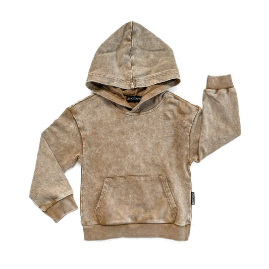 Acid Wash Hoodie | Tan