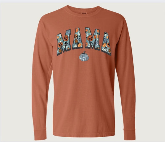 Mama Pumpkin | Comfort Color Long Sleeve Yam
