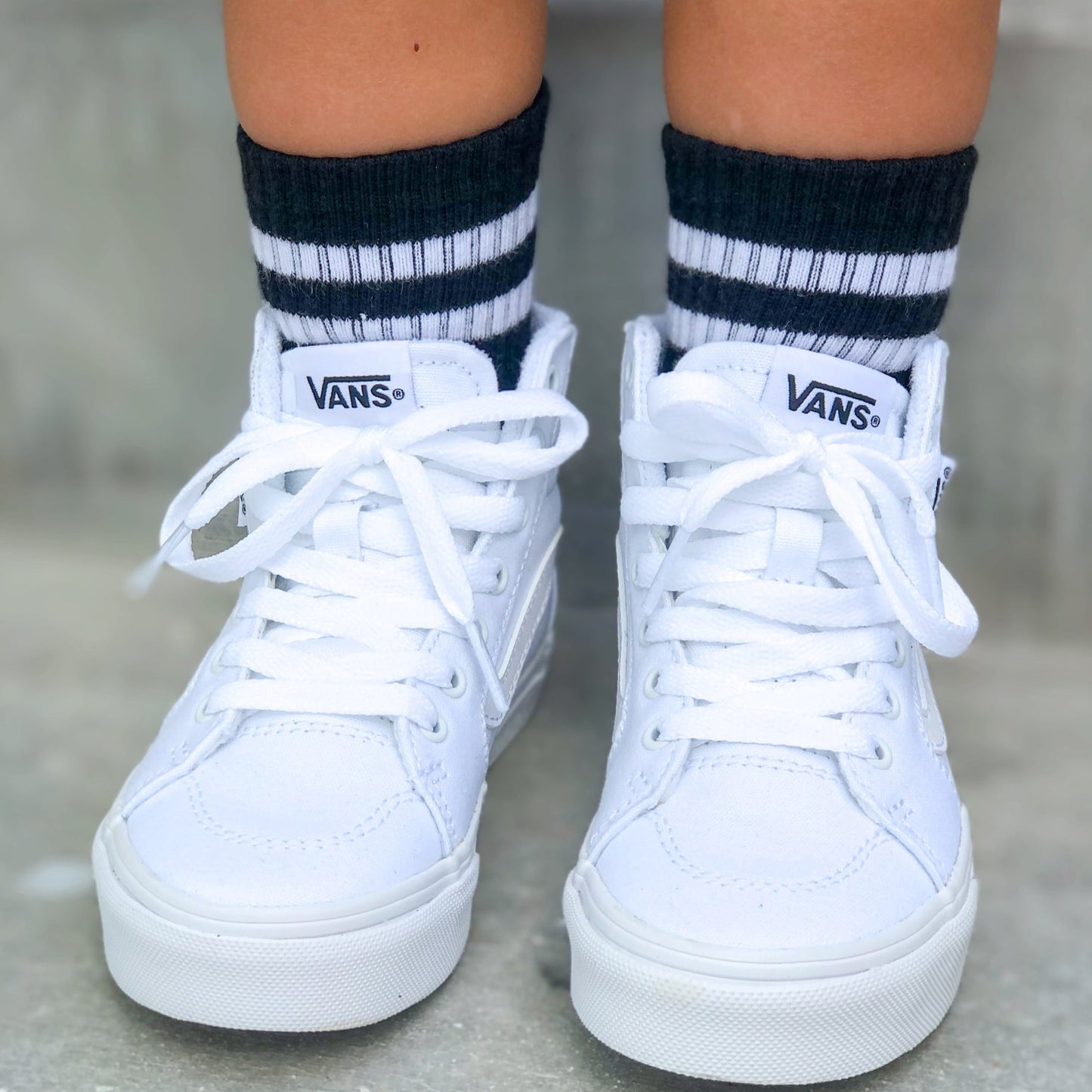 Signature Black Sock White Stripe