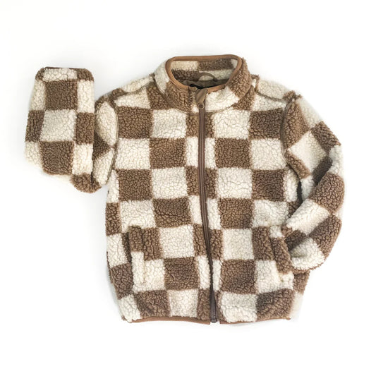 Fleece Jacket- Brown Checker