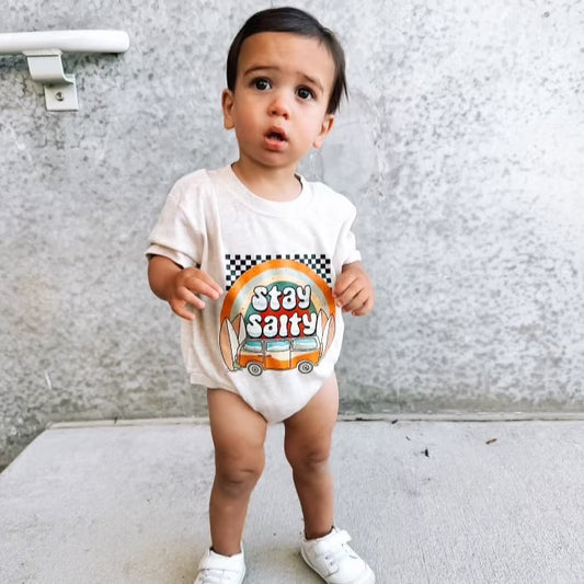 Salty Babe | Rolled Sleeve Bubble Romper