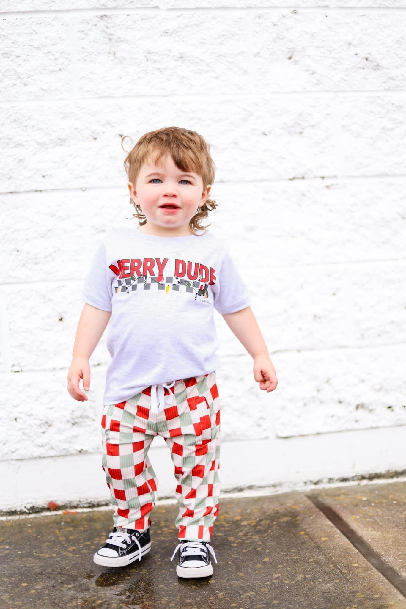 Checkin' Winter | Ribbed Checker Jogger - RED/GREEN