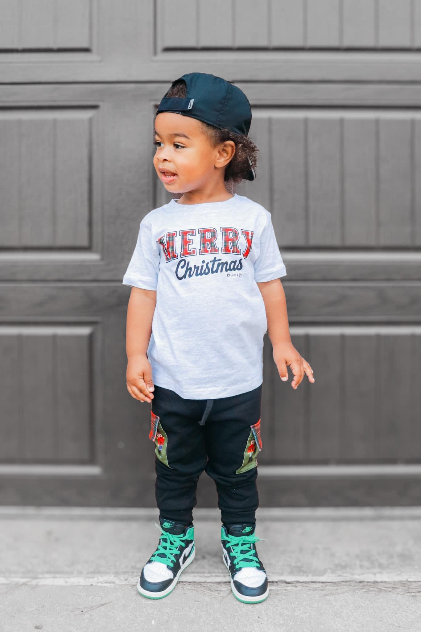 Merry Plaid Christmas | Ash Grey Graphic T-Shirt