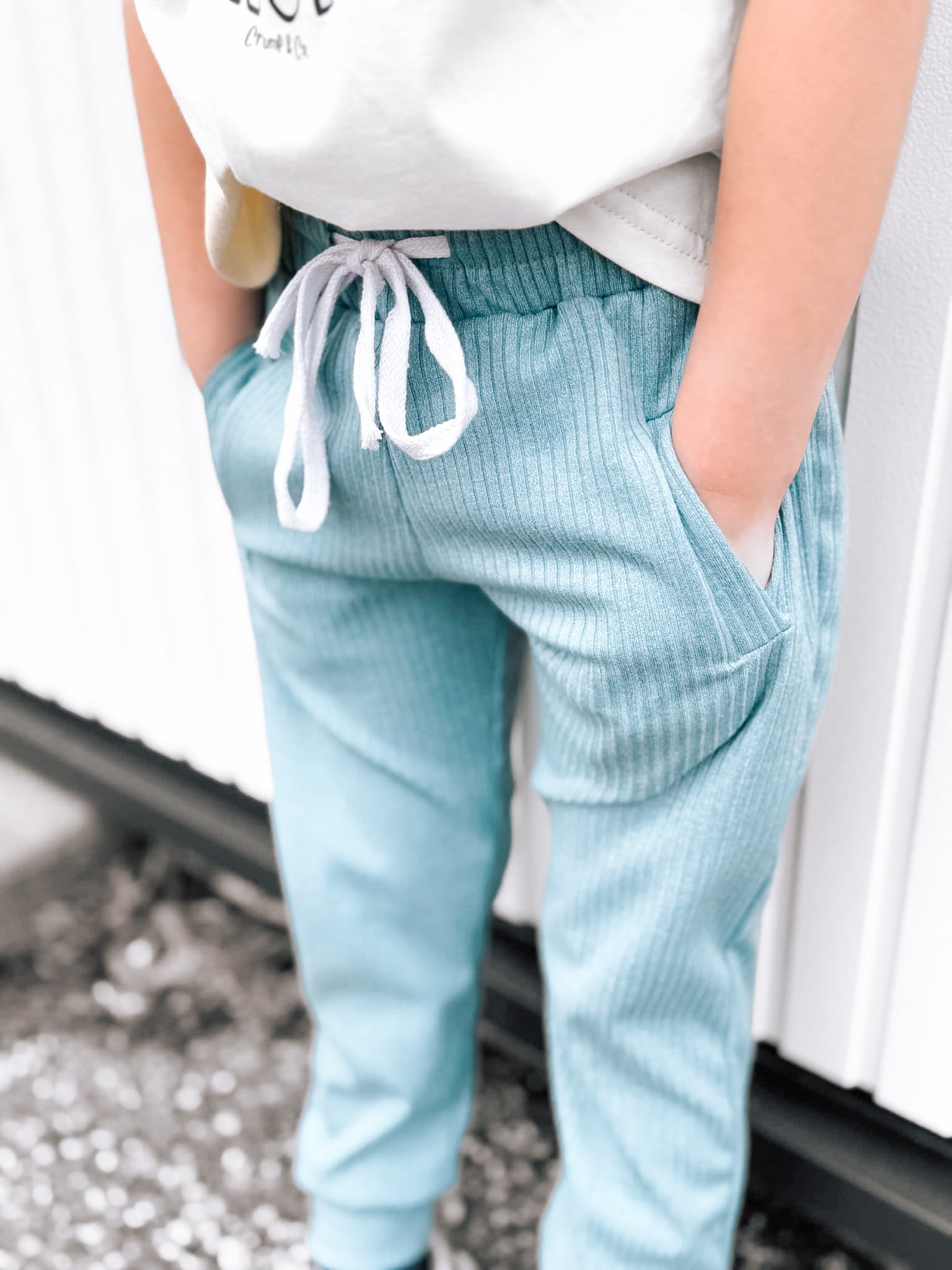 Spring Forward | Blue Ribbed Joggers