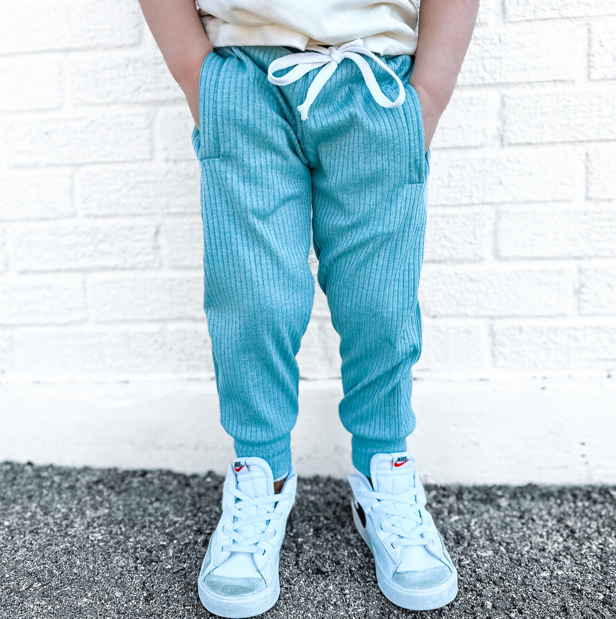 Spring Forward | Blue Ribbed Joggers