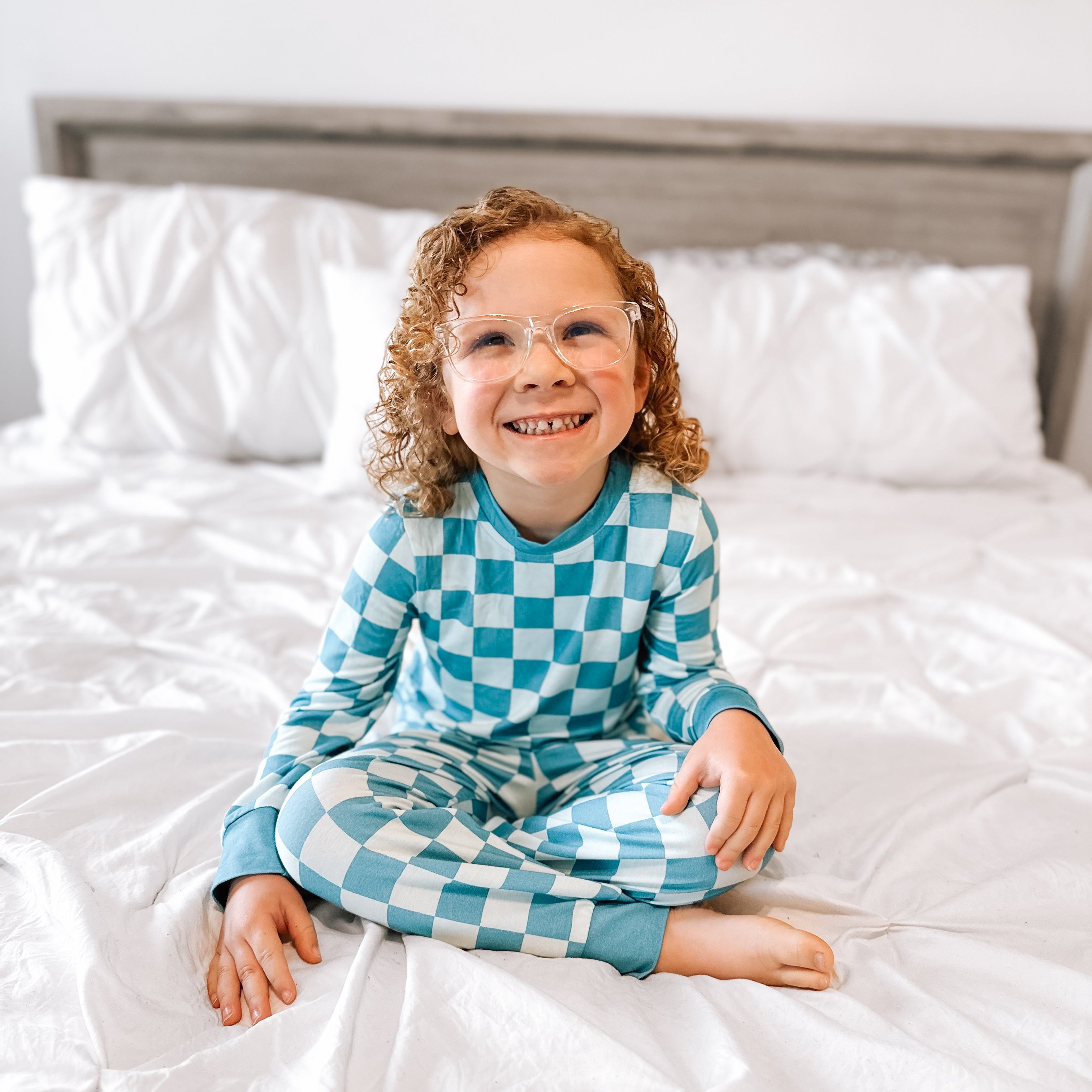 Crump Checker | 2 Piece Bamboo - Blue Checker