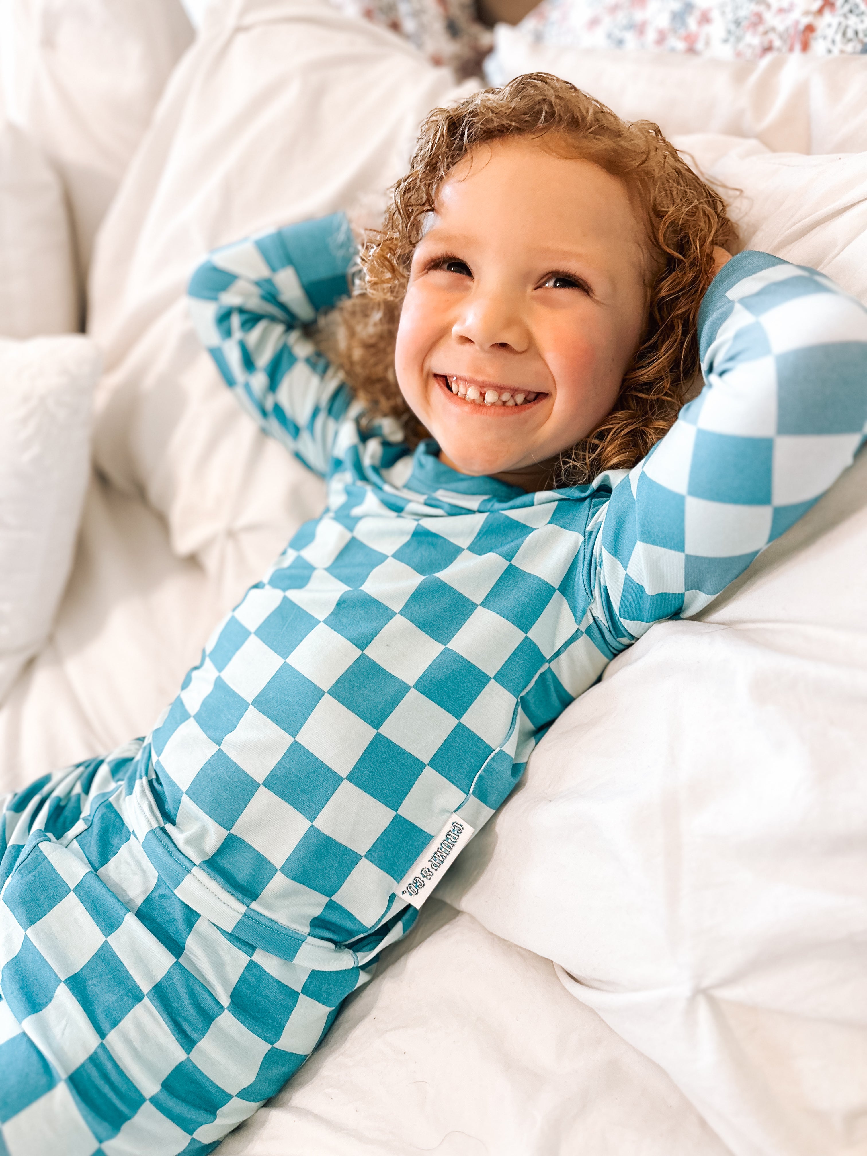 Crump Checker | 2 Piece Bamboo - Blue Checker