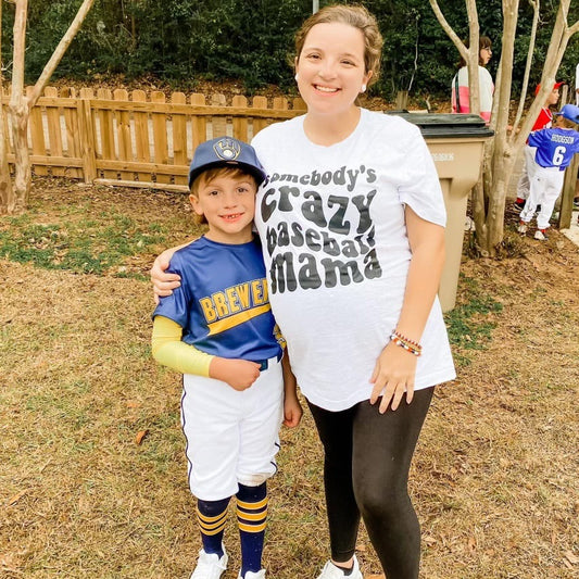 Crazy Baseball Mom | Grey T-Shirt