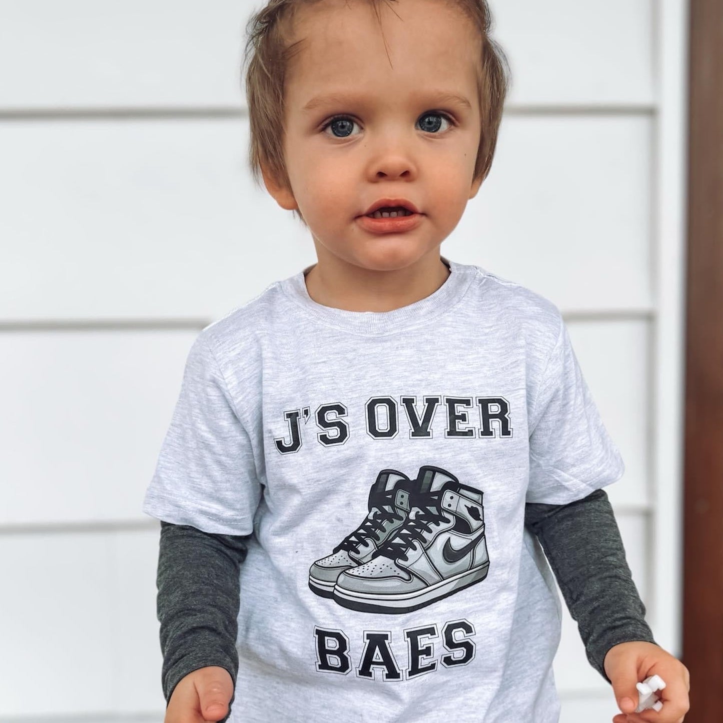 J's over Bae's | Grey Graphic T-shirt