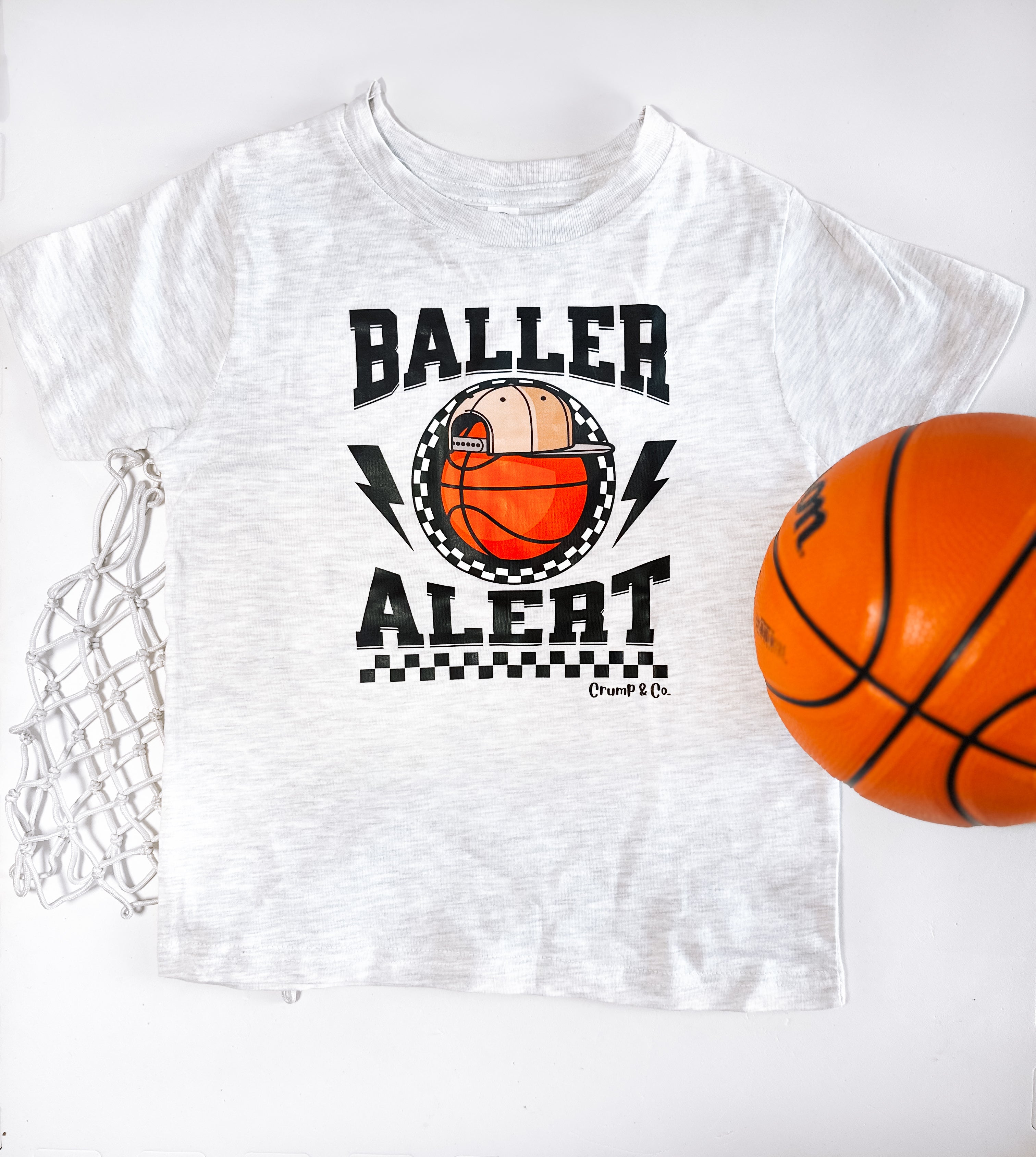 Baller Alert Basketball | Grey Graphic T-shirt