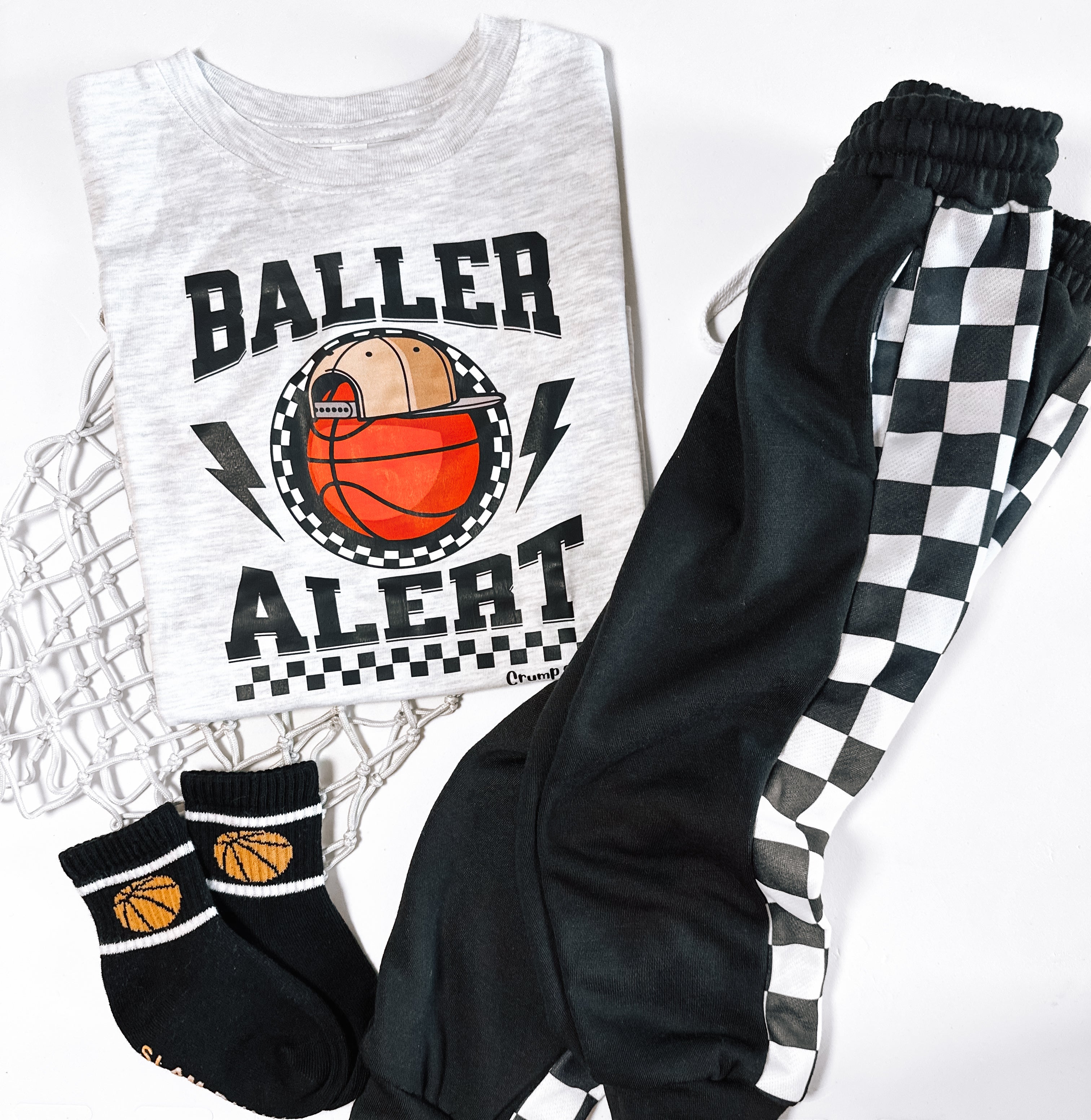 Baller Alert Basketball | Grey Graphic T-shirt