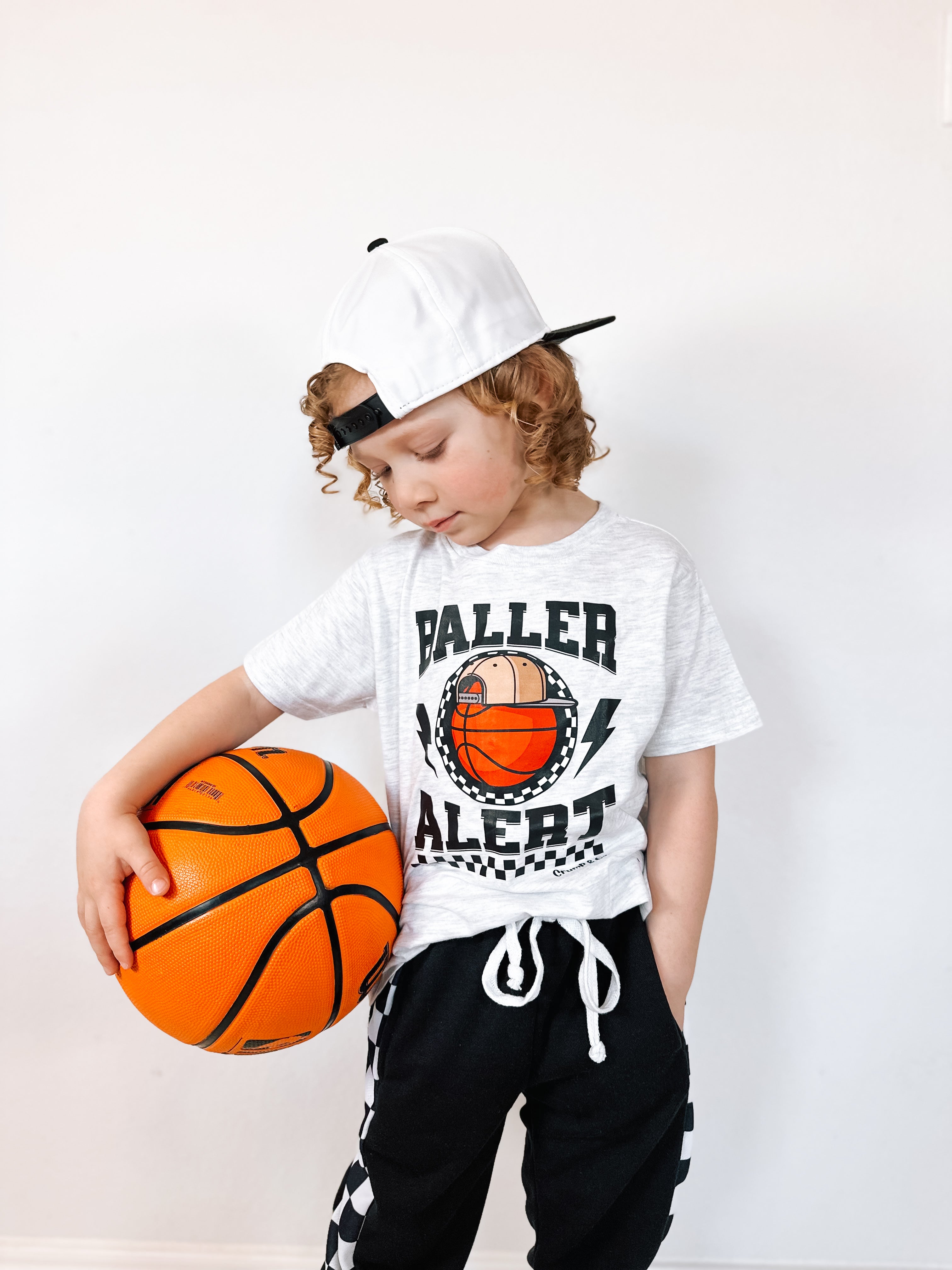 Baller Alert Basketball | Grey Graphic T-shirt