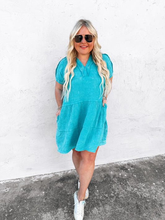 Summer Day Acid Wash Dress*