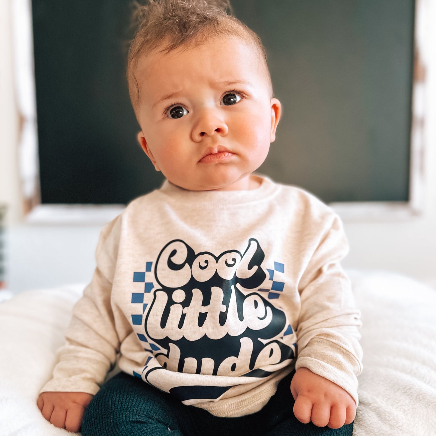 Cool Little Dude | Long Sleeve Pullover- Oatmeal