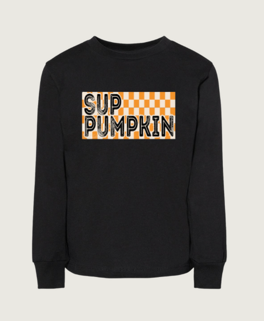 Sup Pumpkin | Black Long Sleeve Graphic