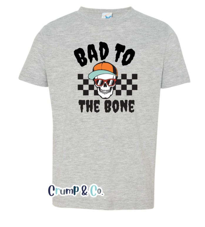 Bad to the Bone | Grey Graphic T-Shirt
