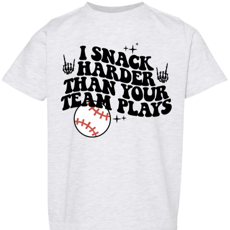 Snack Harder | Ash Grey Graphic T-shirt