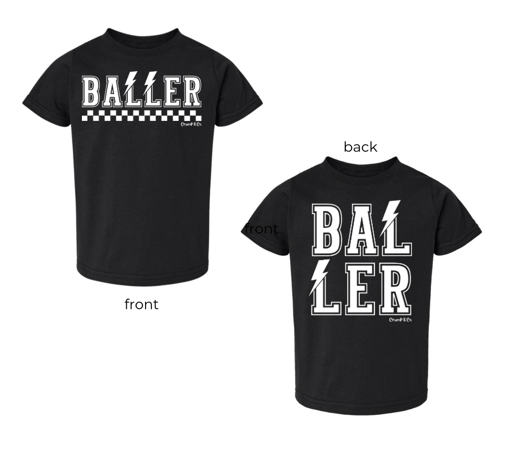 Baller Bolt | Black Front/ Back T-shirt