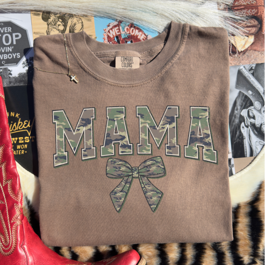 Mama Camo | Comfort Color Tee- Brown