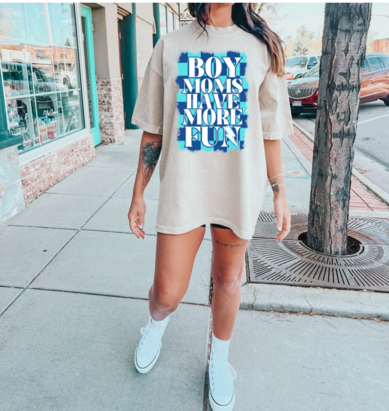 Boy Moms Have More Fun | Comfort Color Tee- Ivory