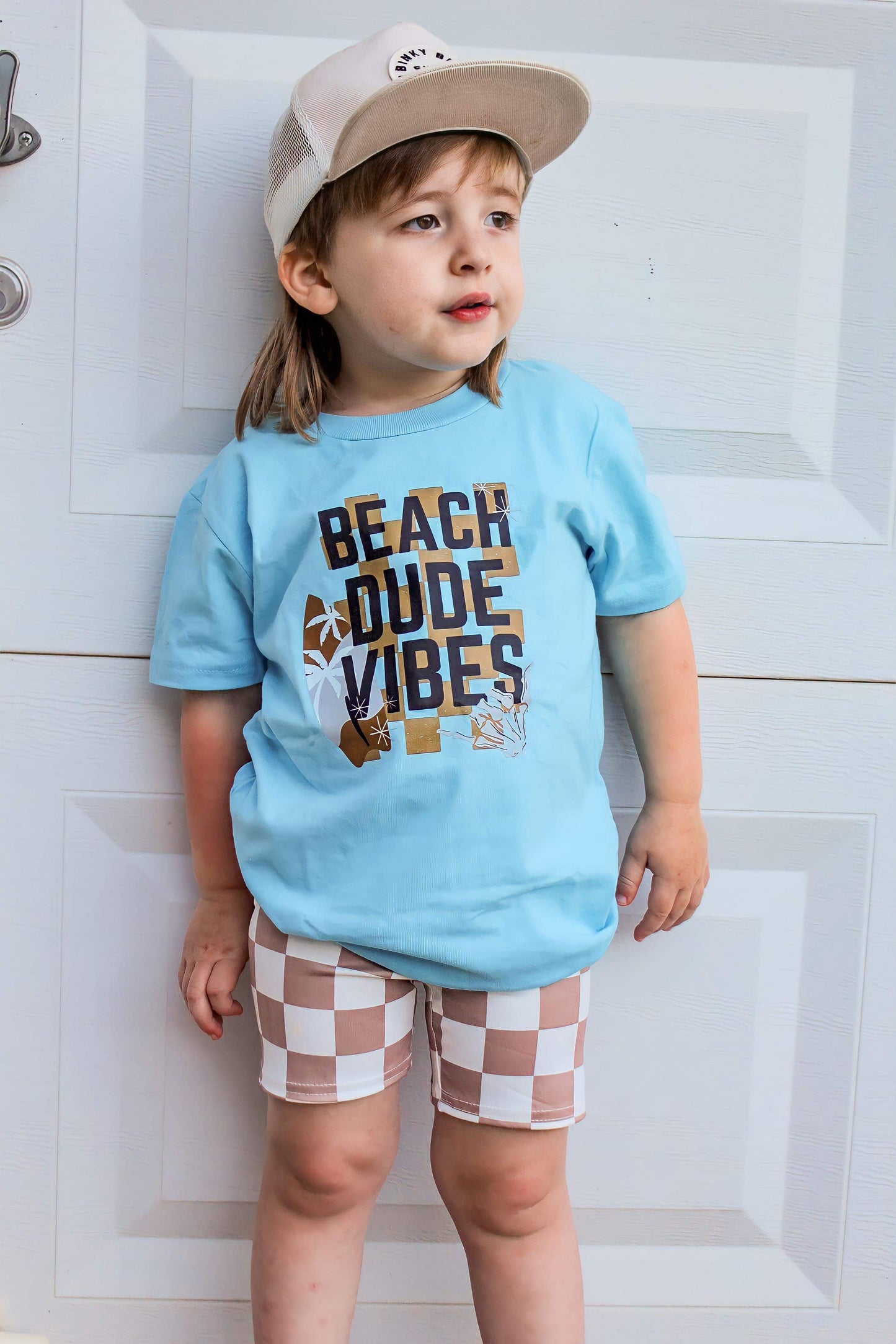 Beach Dude Vibes | Bright Blue Graphic T-shirt