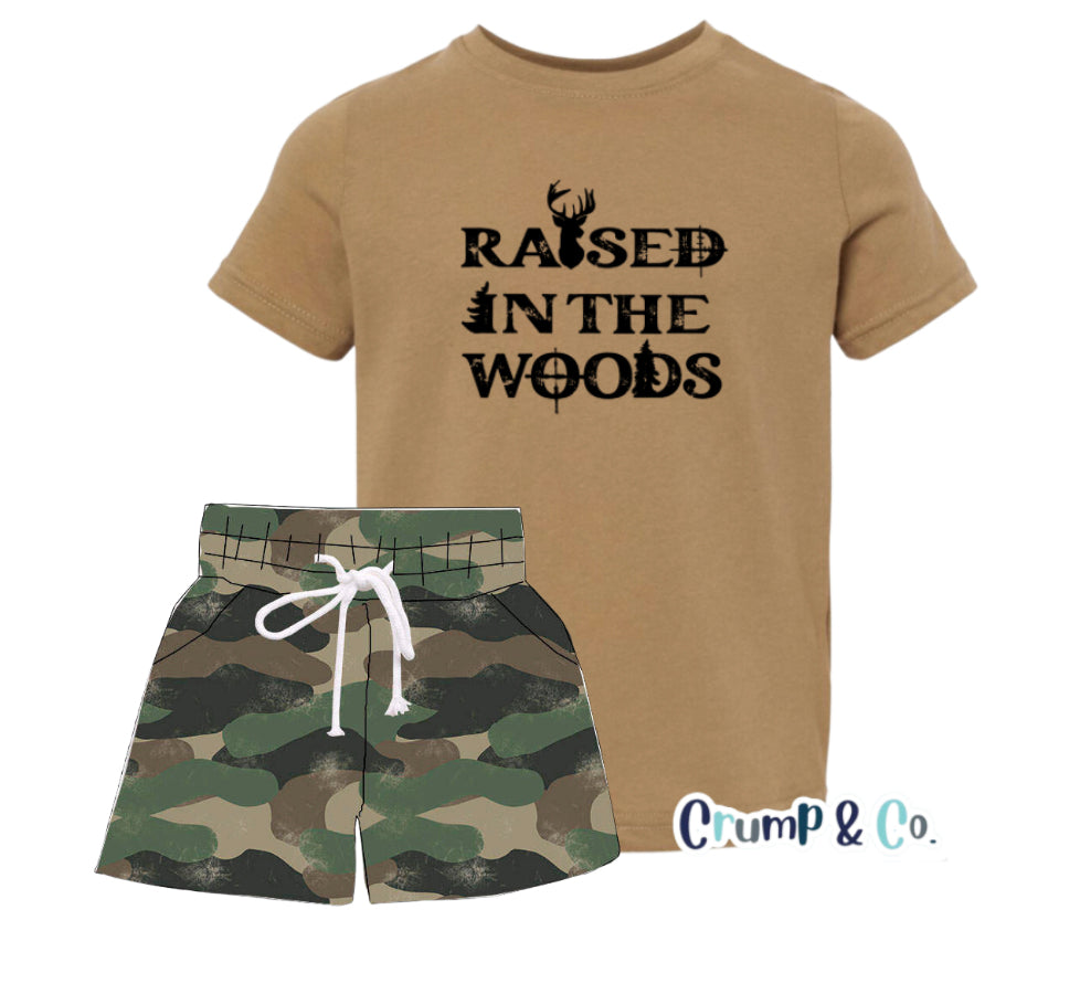 Raised in the Woods | Brown Graphic T-Shirt PREORDER