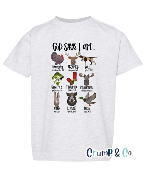 God Says I am | Grey Graphic T-shirt PREORDER