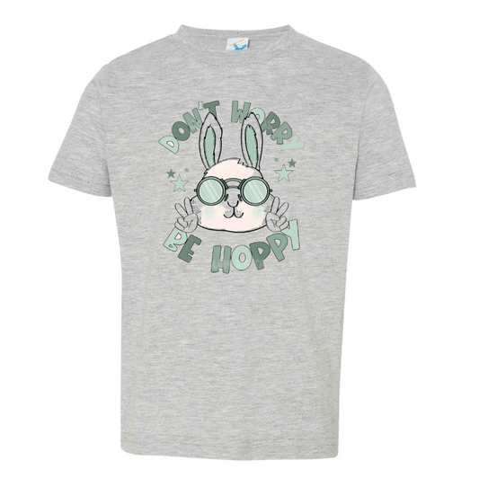 Don't Worry Be Hoppy | Grey Graphic T-Shirt