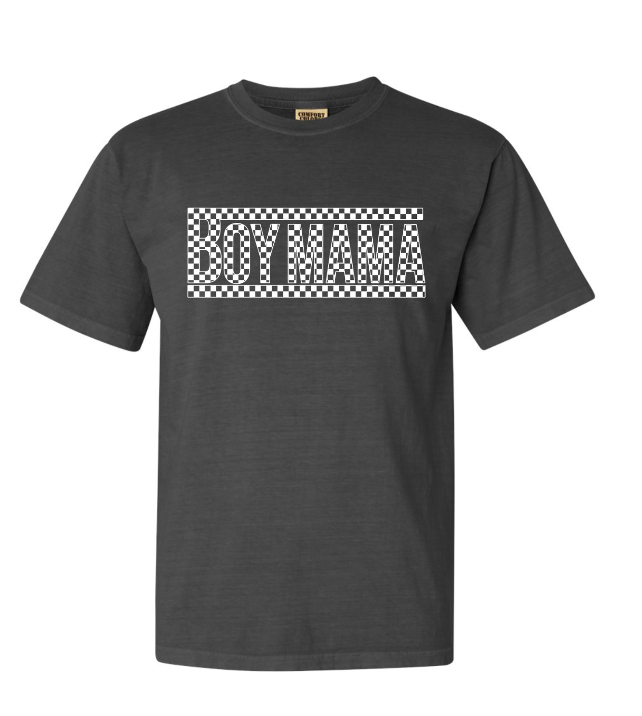 Boy Mama Vans | Comfort Color Tee- Pepper