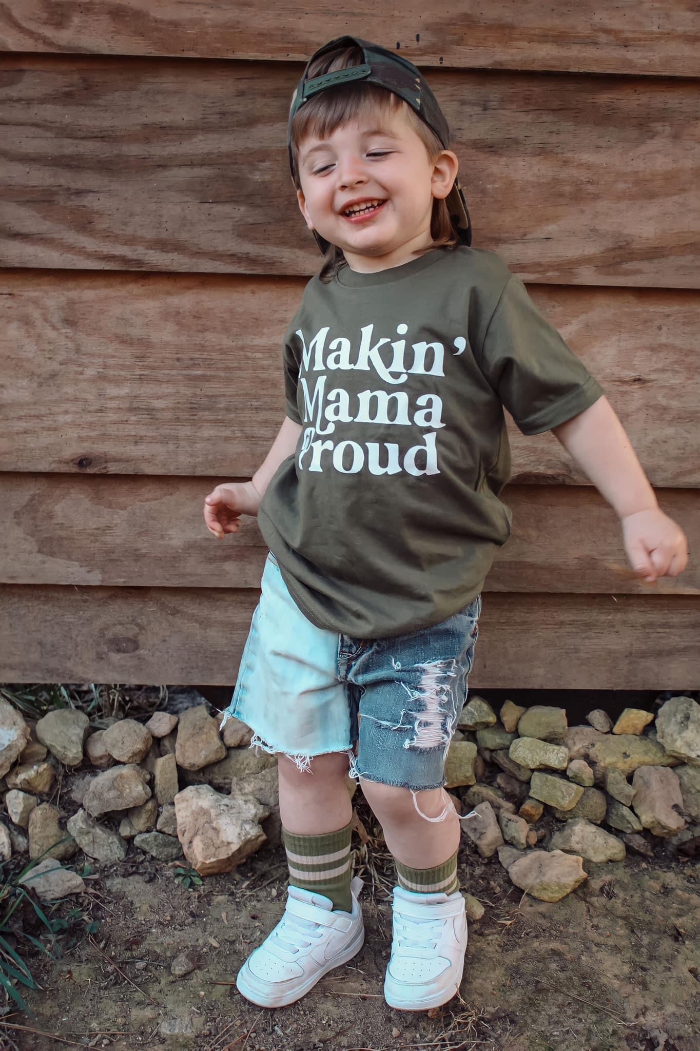 Mama Proud | Olive Graphic T-Shirt